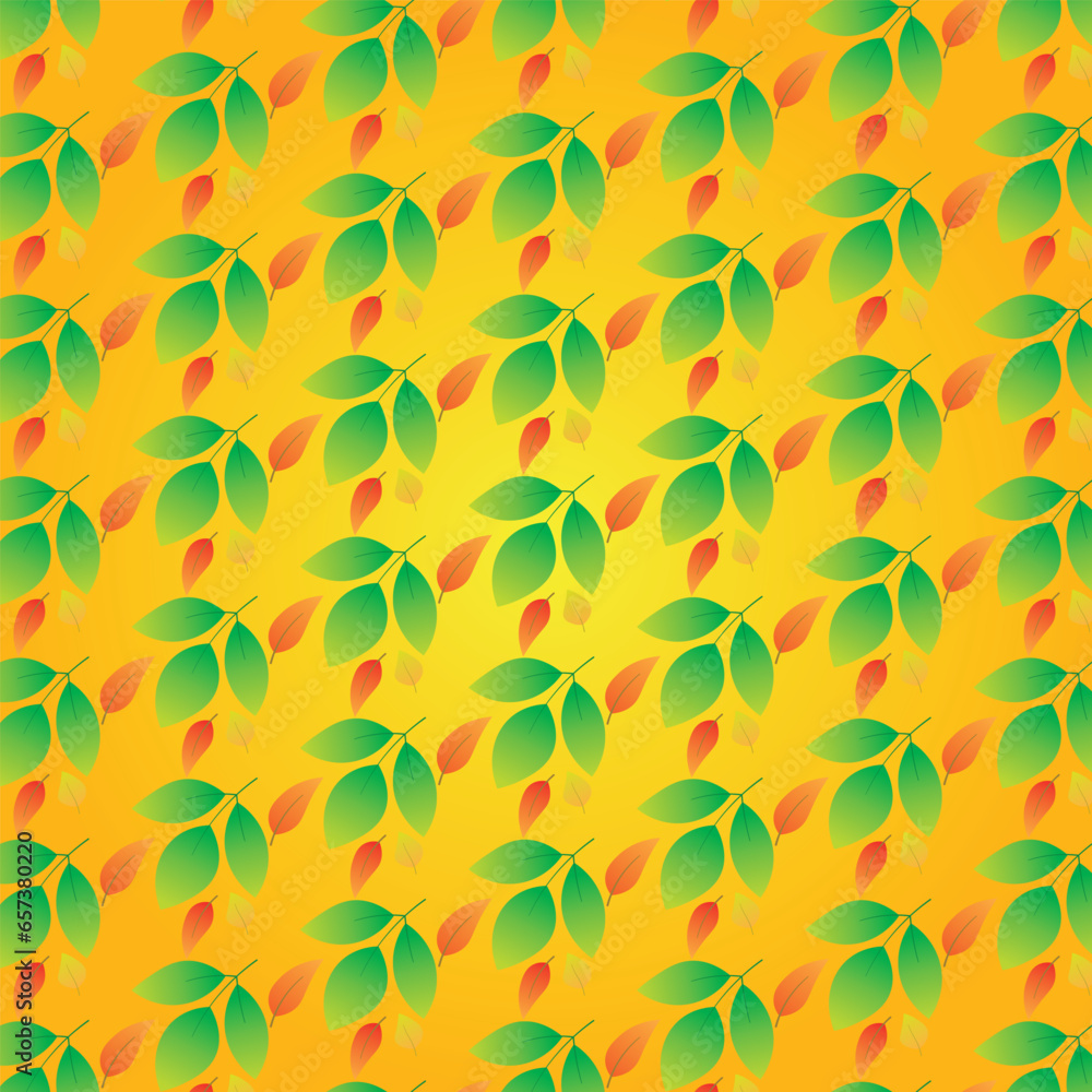 Poster the background design with leaf patterns is suitable for the autumn theme.