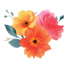 watercolor flowers on a white background