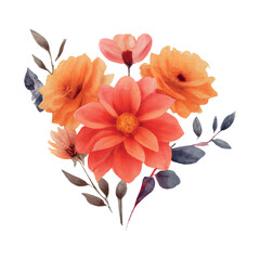 watercolor flowers on a white background