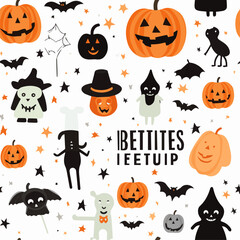 seamless pattern with Halloween party