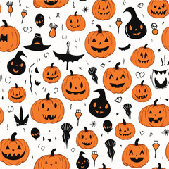 seamless pattern with Halloween party
