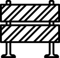 Road barrier outline icon. Vector illustration. Isolated icon is suitable for web, infographics, interfaces, and apps.