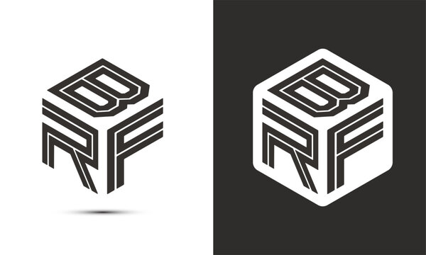 BRF letter logo design with illustrator cube logo, vector logo modern alphabet font overlap style.