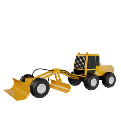 Construction vehicle 3d render clipart