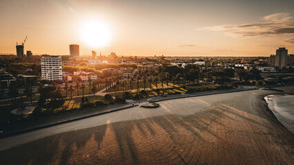 St Kilda Beach after dawn. Melbourne, Victoria, Australia.