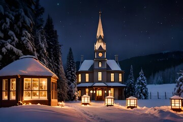 Fototapeta premium church at night
