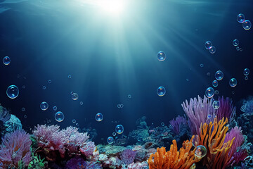 Coral wonderland. Where nature paints the ocean floor with radiant hues. - 657393447
