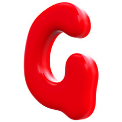Red Letter G With Style 3d Render