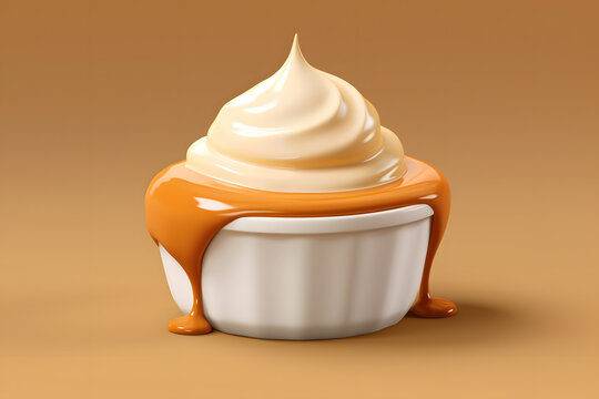 Butterscotch Pudding 3d rendering