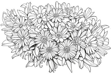 Hand drawn floral composition with Rose flower, leaves and curls isolated on white background. Monochrome illustration in vintage style. Pencil drawing romantic tattoo design, floral decoration.  