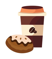 reusable coffee cup and donut