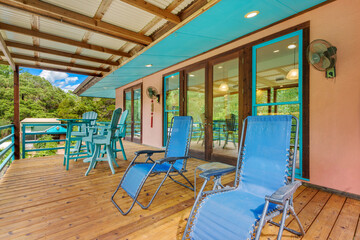 a home patio with furniture 