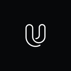 Letter U logo monogram, smooth parallel thin lines, sleek linear shape, minimal style typography design element