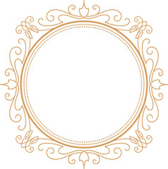 Circle Vintage Frame Round Flourish Border label