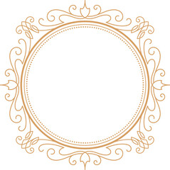 Circle Vintage Frame Round Flourish Border label