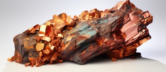 Sample of drill tested ore with copper core With copyspace for text - obrazy, fototapety, plakaty