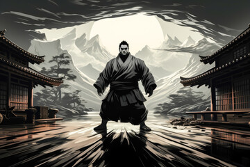 grayscale minimalist storyboard animatic style of a sumo wrestler, sports illustrations - obrazy, fototapety, plakaty