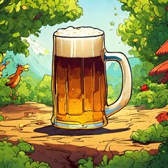 Beer Cartoon Background and Wallpaper Very Cool