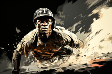 grayscale minimalist storyboard animatic style of a baseball player, sports illustrations