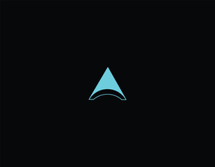 Fototapeta premium Pyramid letter A logo design with black background. 