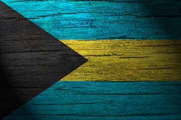 bahama flag painting on wood