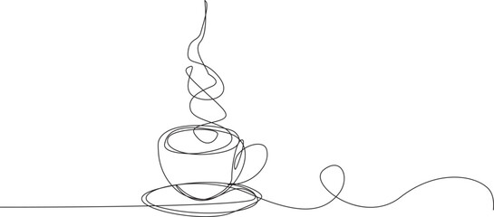 vector cup of coffee line art