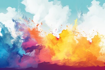 Fototapeta premium bright multicolored pigments in Holi festival style, perfect for festive bright backgrounds