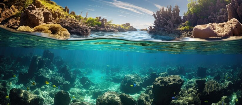 Breathtaking Bermuda coast pristine Atlantic waters and stunning scenery With copyspace for text