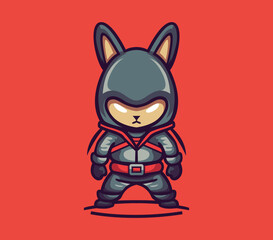 The Stealthy Ninja Hare: Vector Graphics Mascot Character Illustration of a Bunny Donned in Ninja Costume, Ready to Hop into Action with Cunning Precision