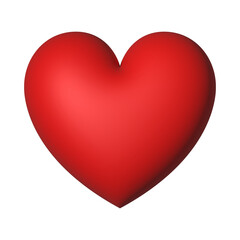 Red heart 3d rendering romantic symbol valentine concept