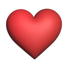 Red heart 3d rendering romantic symbol valentine concept