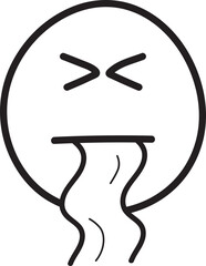 puke emoji face outline