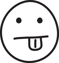 sticking out tongue emoji face outline