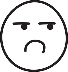 tired emoji face outline