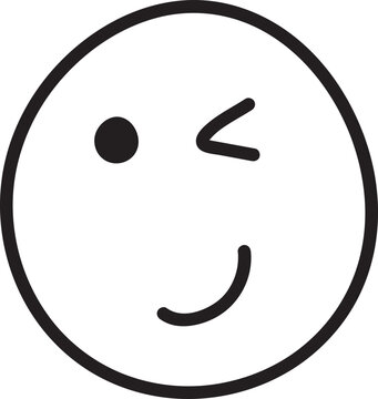 recommend clip art: smile winking emoji face outline