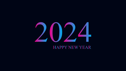 Fototapeta na wymiar Colorful and stylish 2024 Happy New Year and beautiful background
