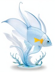 goldfish , blue color fish showpiece, Ai generated 