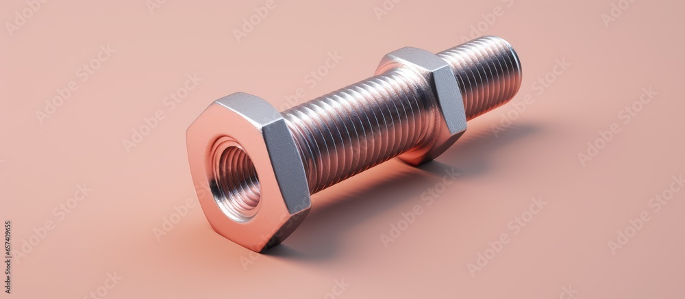 Poster copy space image on isolated background with isolated bolt and nut