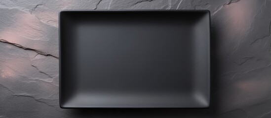 Rectangular square dish devoid of color placed on a isolated pastel background Copy space