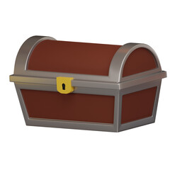 treasure chest 3d icon isolated on white background. 3d rendering