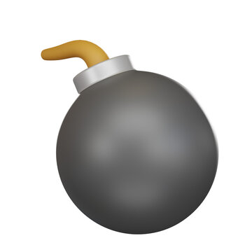 canon ball 3d icon isolated on white background. 3d rendering