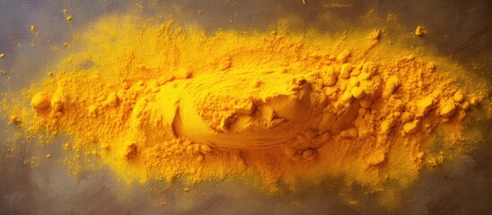 Raw turmeric extracted isolated pastel background Copy space