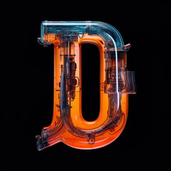 glowing letter D, generative ai