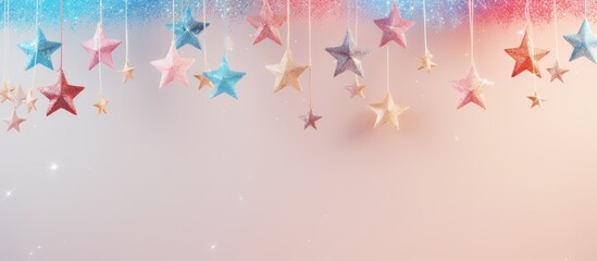 Stars at Christmastime isolated pastel background Copy space