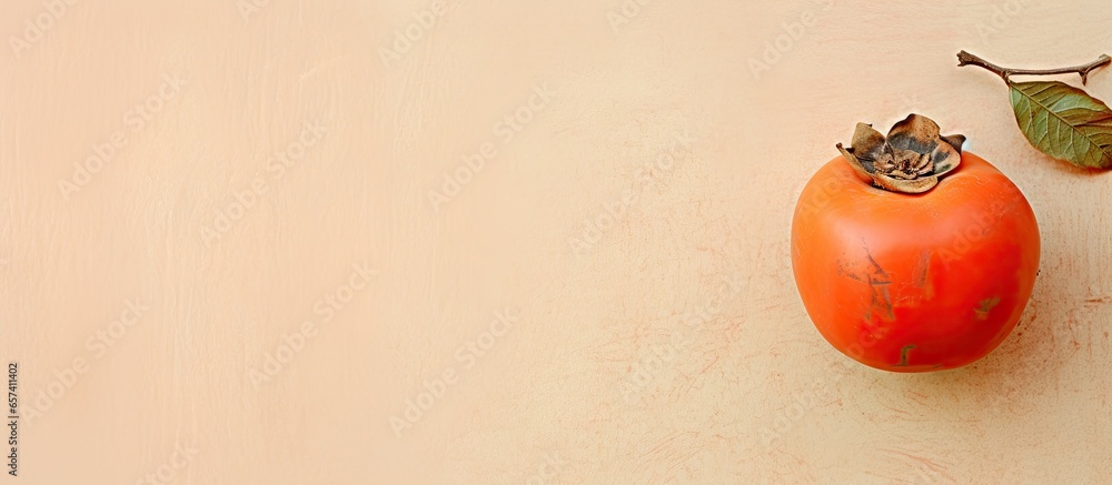 Poster copy space image on isolated background with dried persimmon
