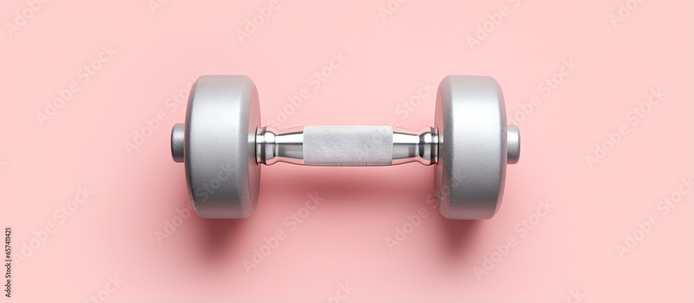 Poster copy space image on isolated background with dumbbell