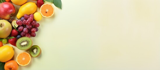 copy space image on isolated background with spelled fruits
