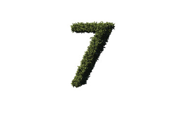 Digital png illustration of 7 number with grass on transparent background