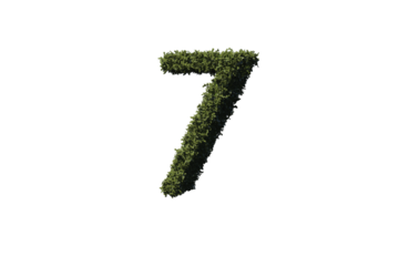 Digital png illustration of 7 number with grass on transparent background