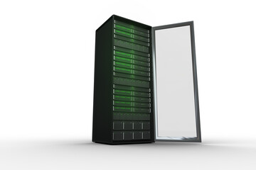 Digital png illustration of server computer on transparent background